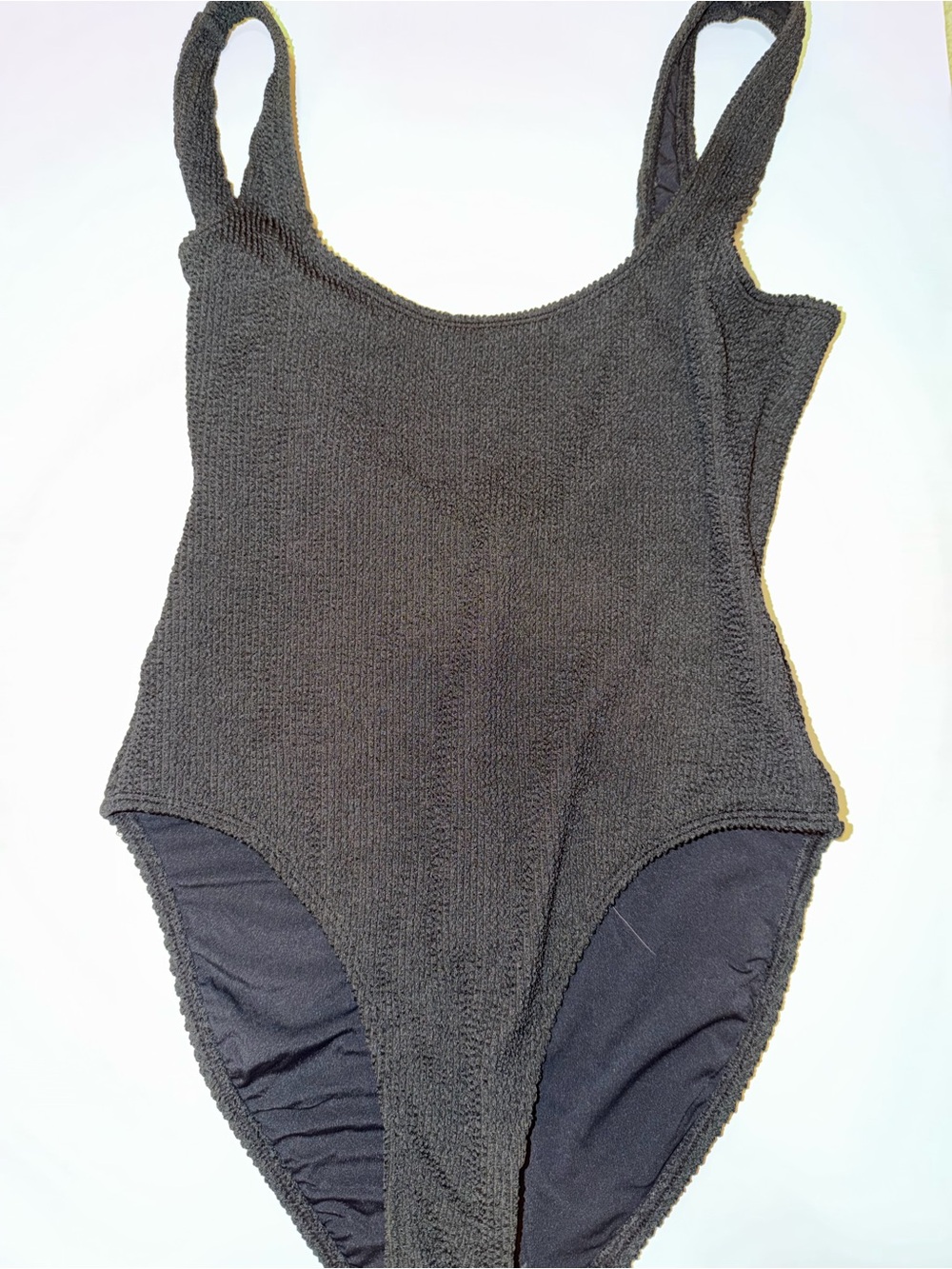 Good American Black Textured One-Piece